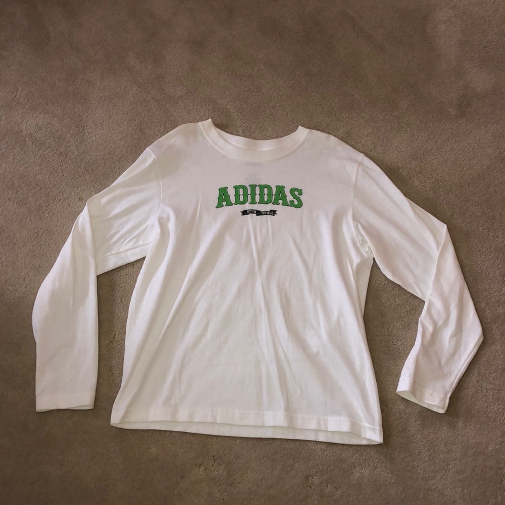 Classic Adidas White Cotton Long Sleeve